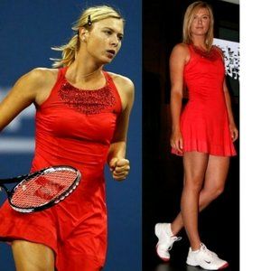 Nwt Nike Stunning Maria Sharapova Red Tennis Dress w/ Bra XS